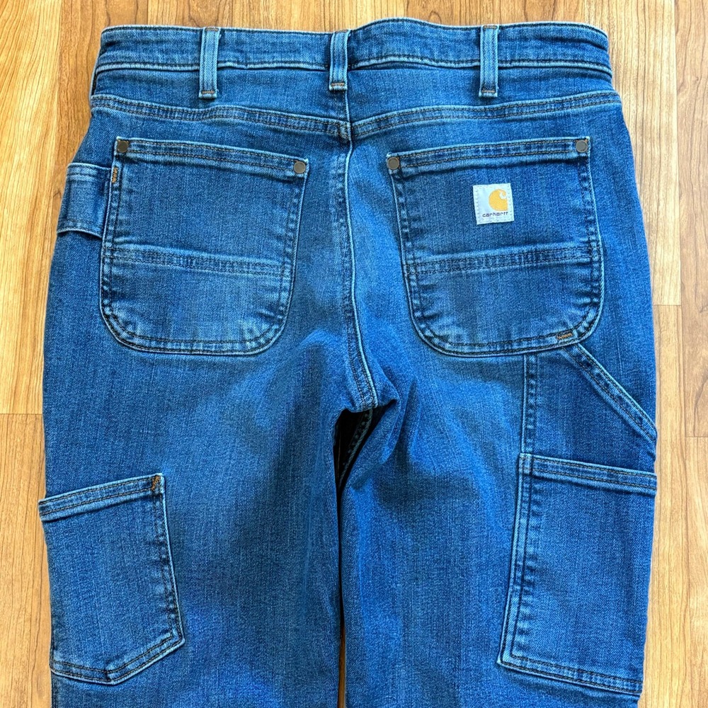 Carhartt Relaxed Fit Double Front Utility Jeans Denim 105110-H97 Womens 8 Short - Picture 9 of 10